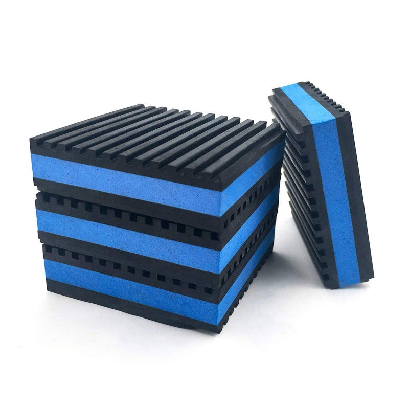 LBG Products Rubber Anti-Vibration Isolator Pads,Heavy Duty Blue EVA Pad for Air Conditioner,Compressors,HVAC,Treadmills etc(4'' X 4'' X 7/8") - Image 1